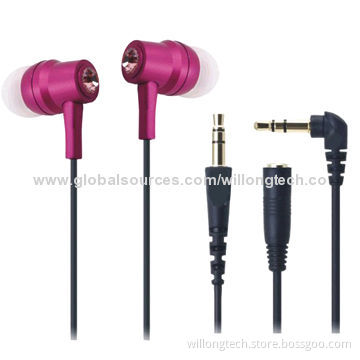 Colorful Noise-cancelling Metal In-ear Earphones for MP3 Player, 20Hz-20kHz Frequency Range